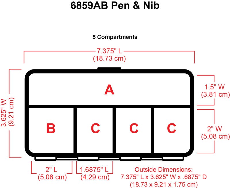 ArtBin 6859AB Pen and Nib Box, Art & Calligraphy Organizer, [1] Plastic Storage Box, Clear - Image 2
